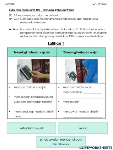 Latihan Teknologi  Imbasan Wajah