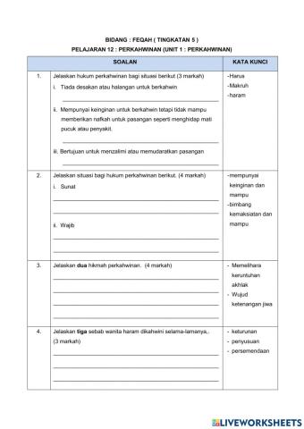 Feqah tingkatan 5 unit 1 perkahwinan