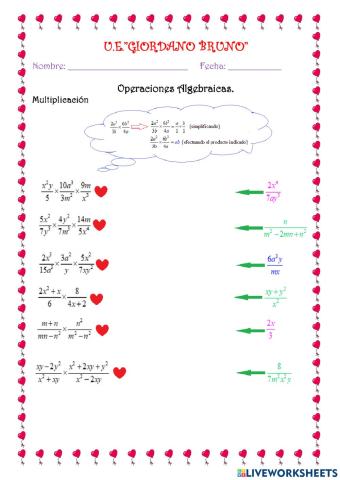 Multiplicación y división algebraica