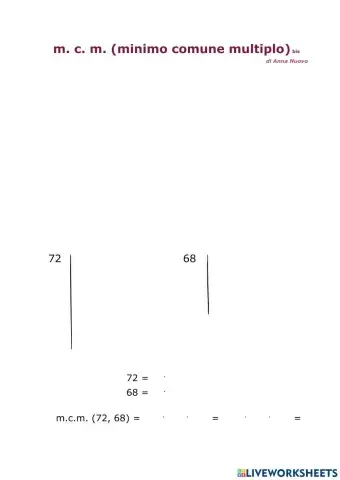 mcm (minimo comune multiplo) bis