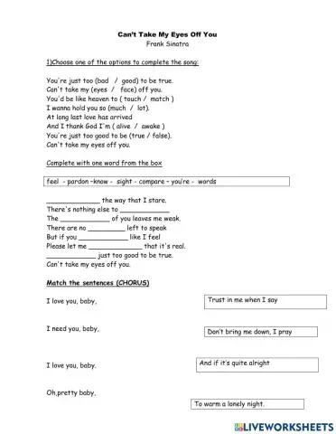 Can't take my eyes off you