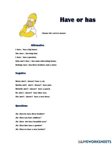 Have has negative question