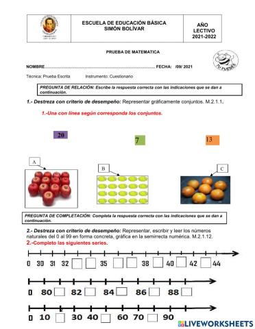 Evaluación Diagnóstica de Matemática
