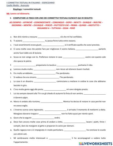 I connettivi testuali