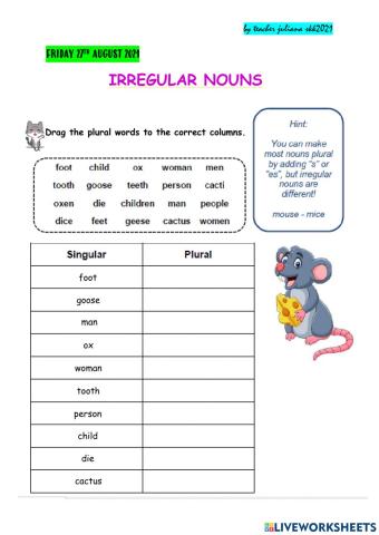 Irregular nouns