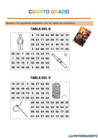 Tablas de multiplicar