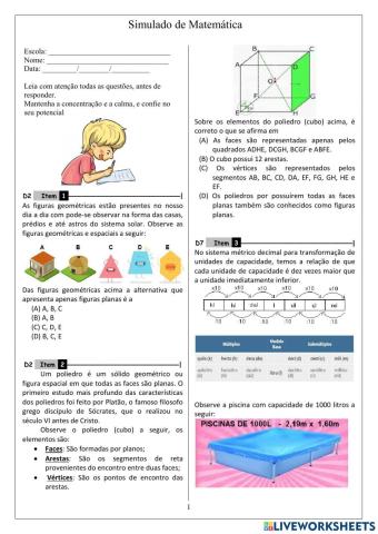 Simulado de Matemática