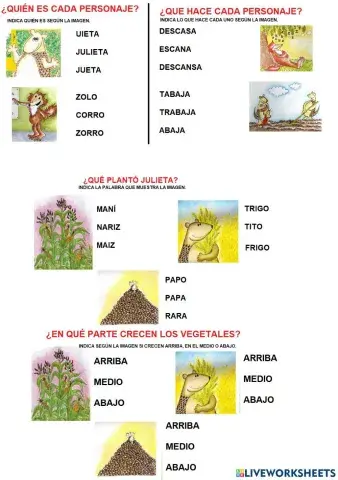 Actividad de lectura: julieta ¿qué plantaste?