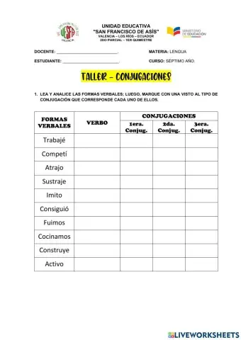 Conjugaciones verbales