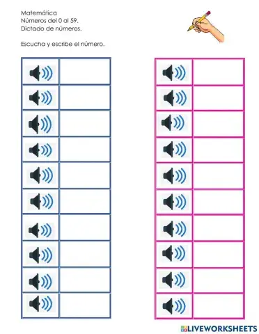 Números del 50 al 59