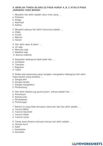 Latihan harian pai (hari kiamat)