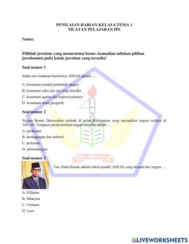 Penilaian Harian Tema 1 IPS