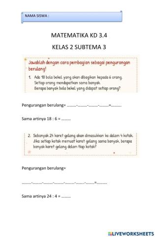 Pembagian dengan perngurangan berulang