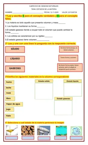 EJERCICIO DE CIENCIAS NATIRALES. ESTADO DE LA MATERIA