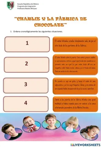 Actividad Charlie y la fábrica de chocolate