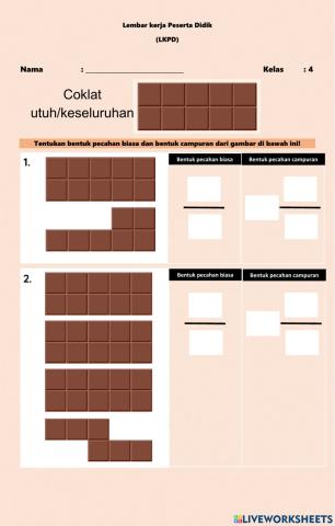 Pecahan biasa dan Campuran dari gambar