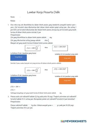 Soal Cerita Fungsi Eksponen