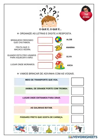 Adivinha com as Vogais