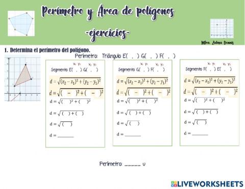 Perímetros y Áreas de polígonos en un plano