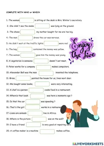 Relative pronouns :who or which