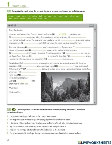G10. Present Tenses. Practice B2
