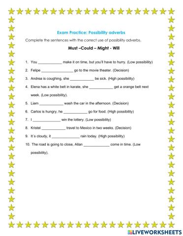 Will, must, might or could