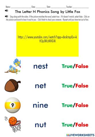 Meet the Letter N - The Letter N Phonics Song by Little Fox