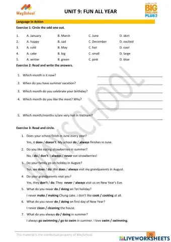 Big English Plus 2 - Unit 9 - Language In Action