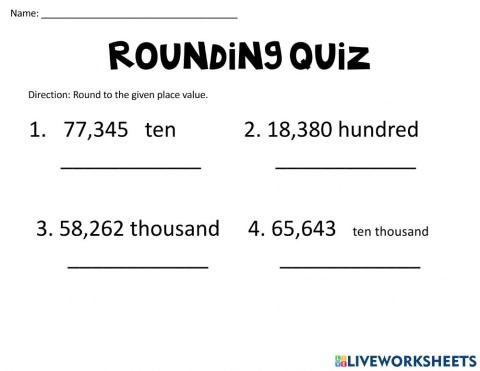 Rounding Quiz