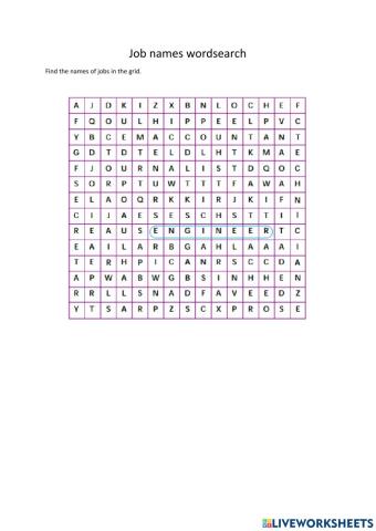 Job wordsearch 