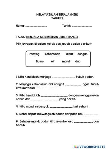 MIB Thn 2 - Menjaga Kebersihan Diri