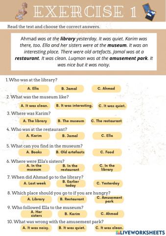 Reading Comprehension Activity