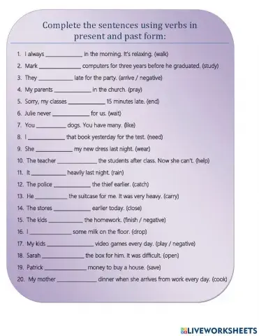 Simple Present and Simple Past