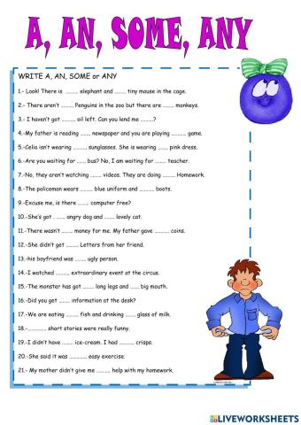 Quantifier a-an-some-any