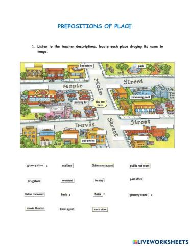 Prepositions of  Place