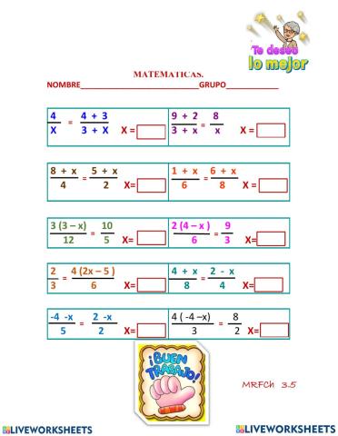 Ecuaciones con denominador