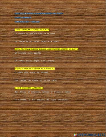 Modificadores del sujeto