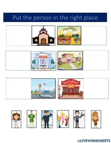 Drag the people in the correct place