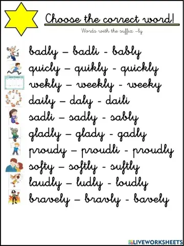 Words with the suffix -ly