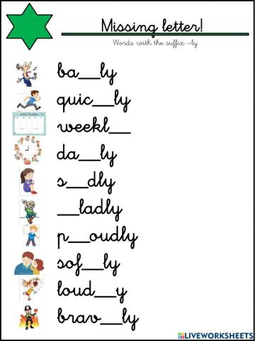 Words with the suffix -ly