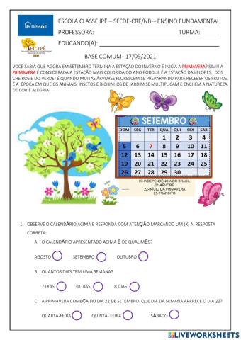 Estação do ano - primavera