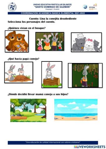 Cuento Lina la conejita desobediente