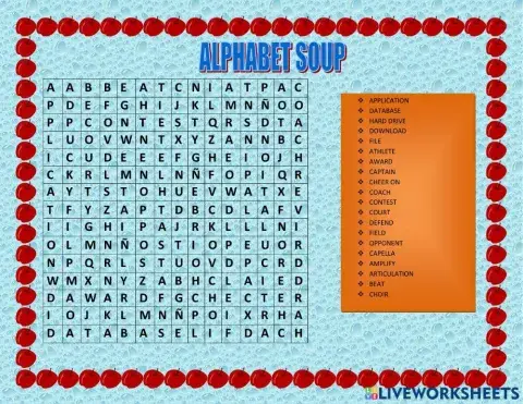 Sopa de letras de inglés -)