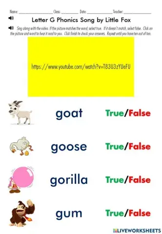 Meet the Letter G! Letter G Phonics Song by Little Fox