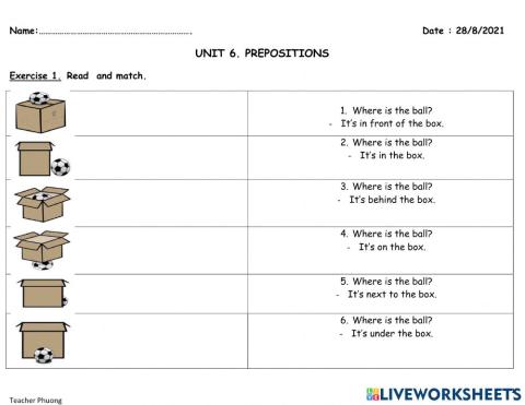 Unit 6. Prepositions