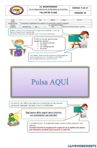 Operación con números naturales