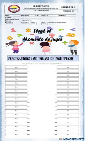 Taller 14. Multiplicación 