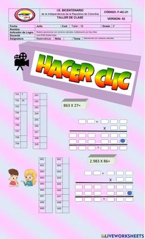 Multiplicación por dos cifras
