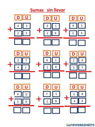 Sumas llevando y sin llevar