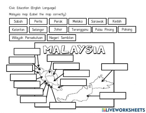 Civic education- malaysia map